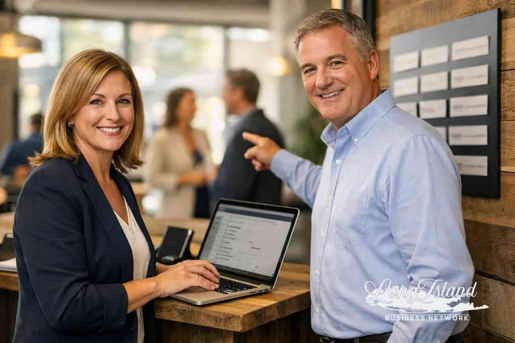 Why elevator pitch practice and business card exchange follow-up can feed better content ideas — Long Island Business Ne